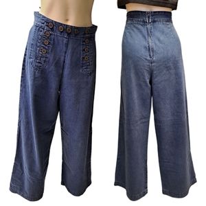 Vintage New York Line high waist wide leg medium wash jeans